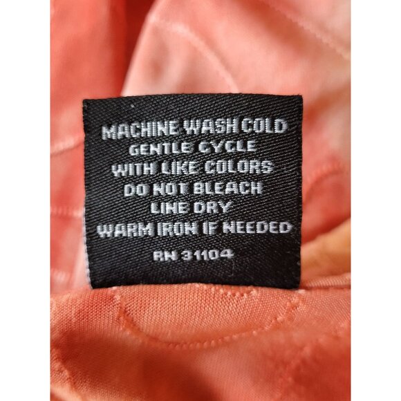 New Directions Blouse Womens S Coral Abstract Pleated Roll Tab Sleeve Asymmetric - Picture 7 of 9